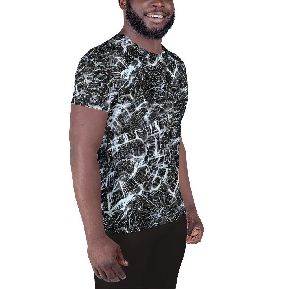 Silver Static on Men's Athletic T-Shirt — Right