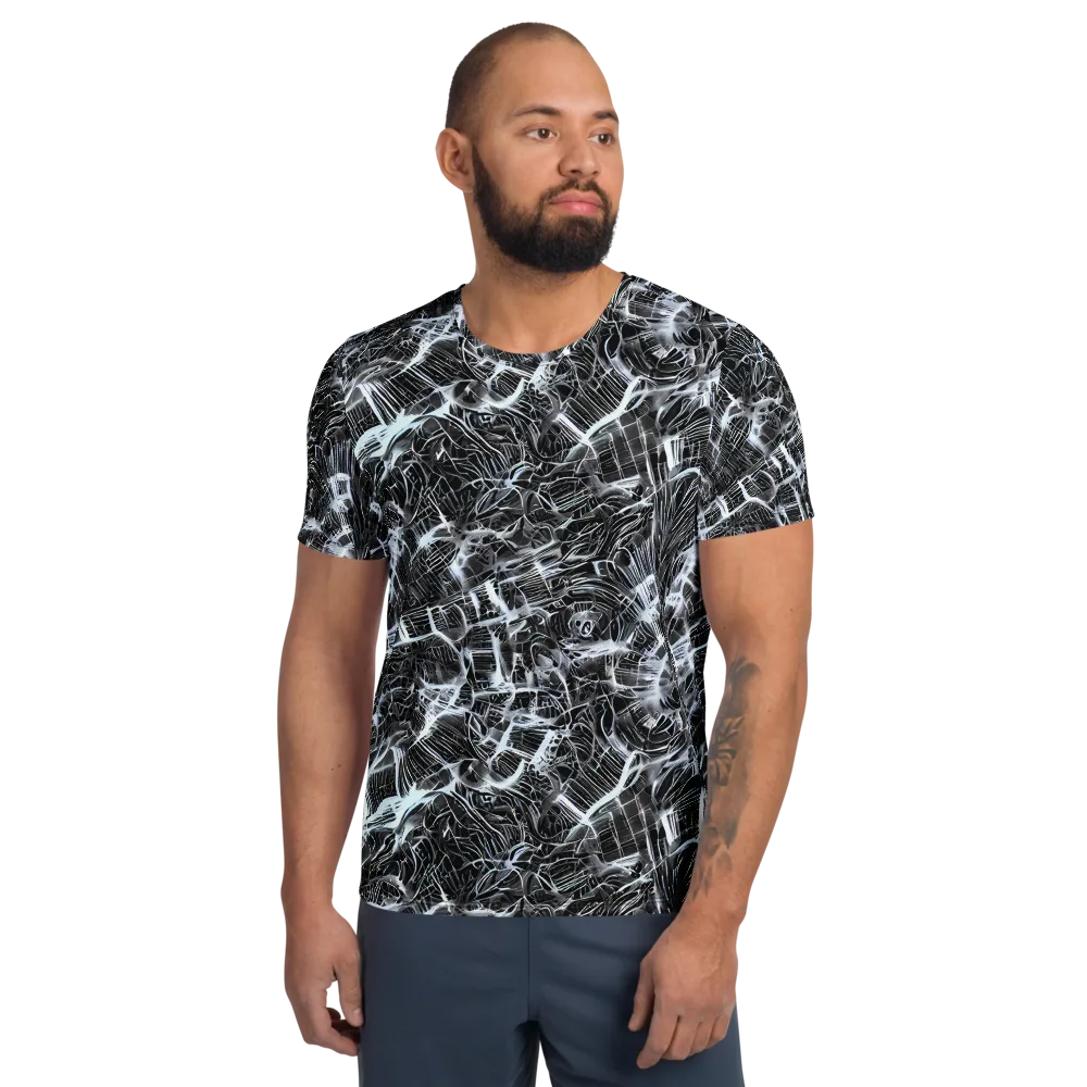 Silver Static on Men's Athletic T-Shirt — Front