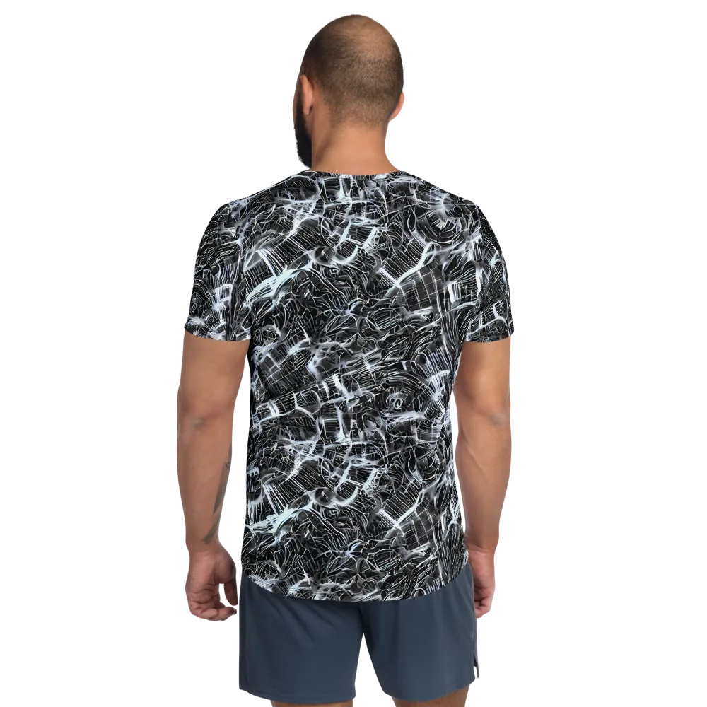 Silver Static on Men's Athletic T-Shirt — Back