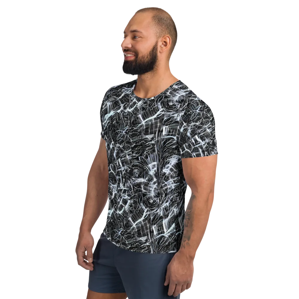 Silver Static on Men's Athletic T-Shirt — Left