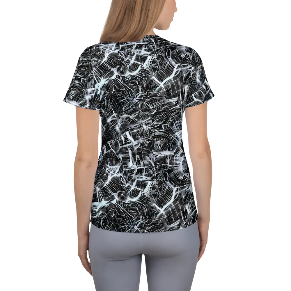 Silver Static on Women's Athletic T-Shirt — Back