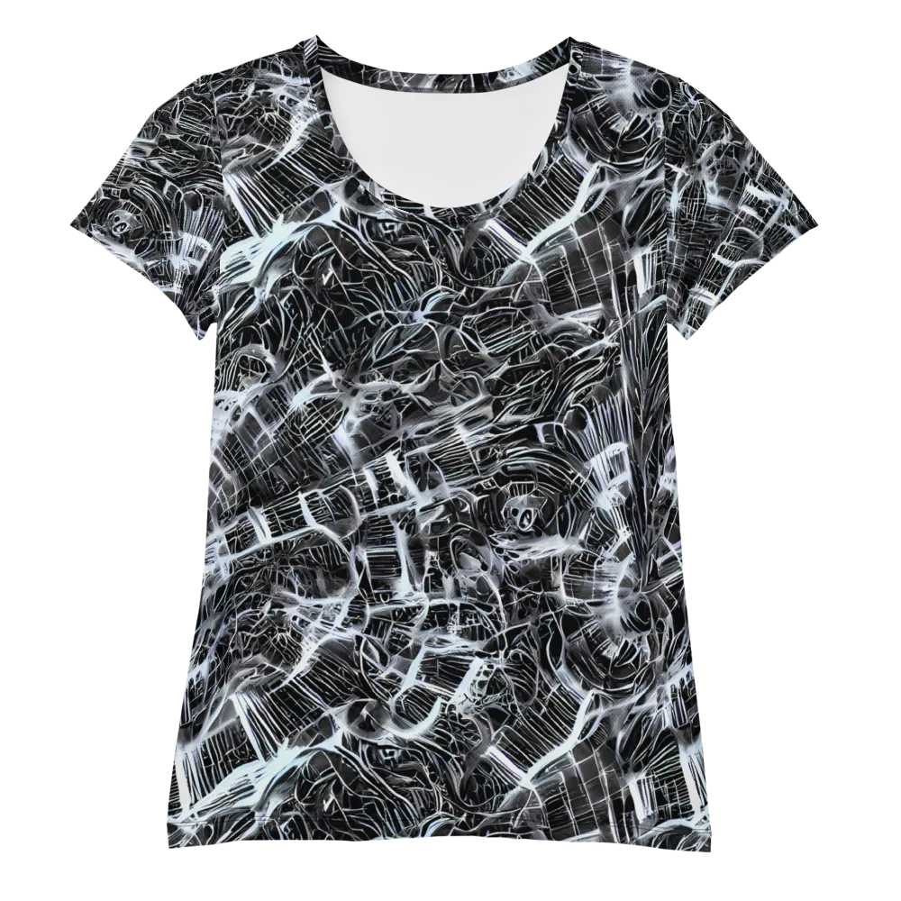 Silver Static on Women's Athletic T-Shirt — Front