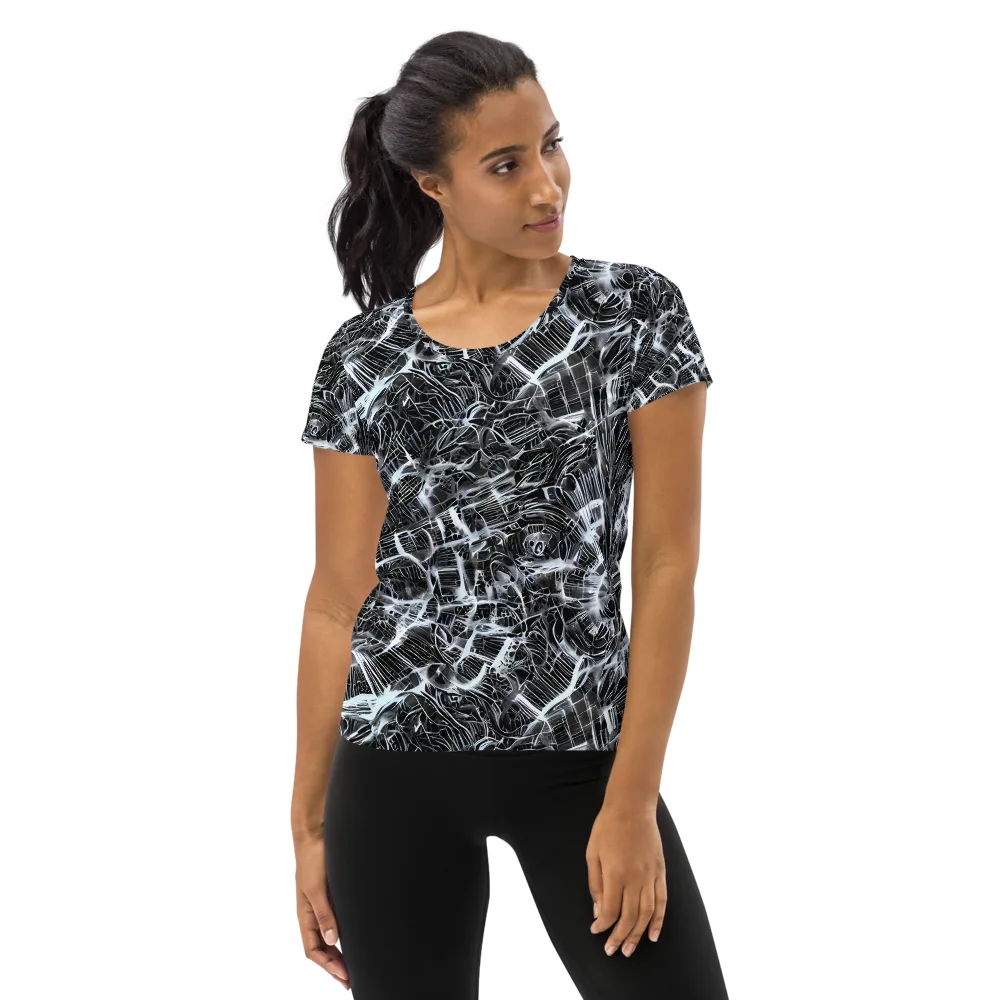 Silver Static on Women's Athletic T-Shirt — Front