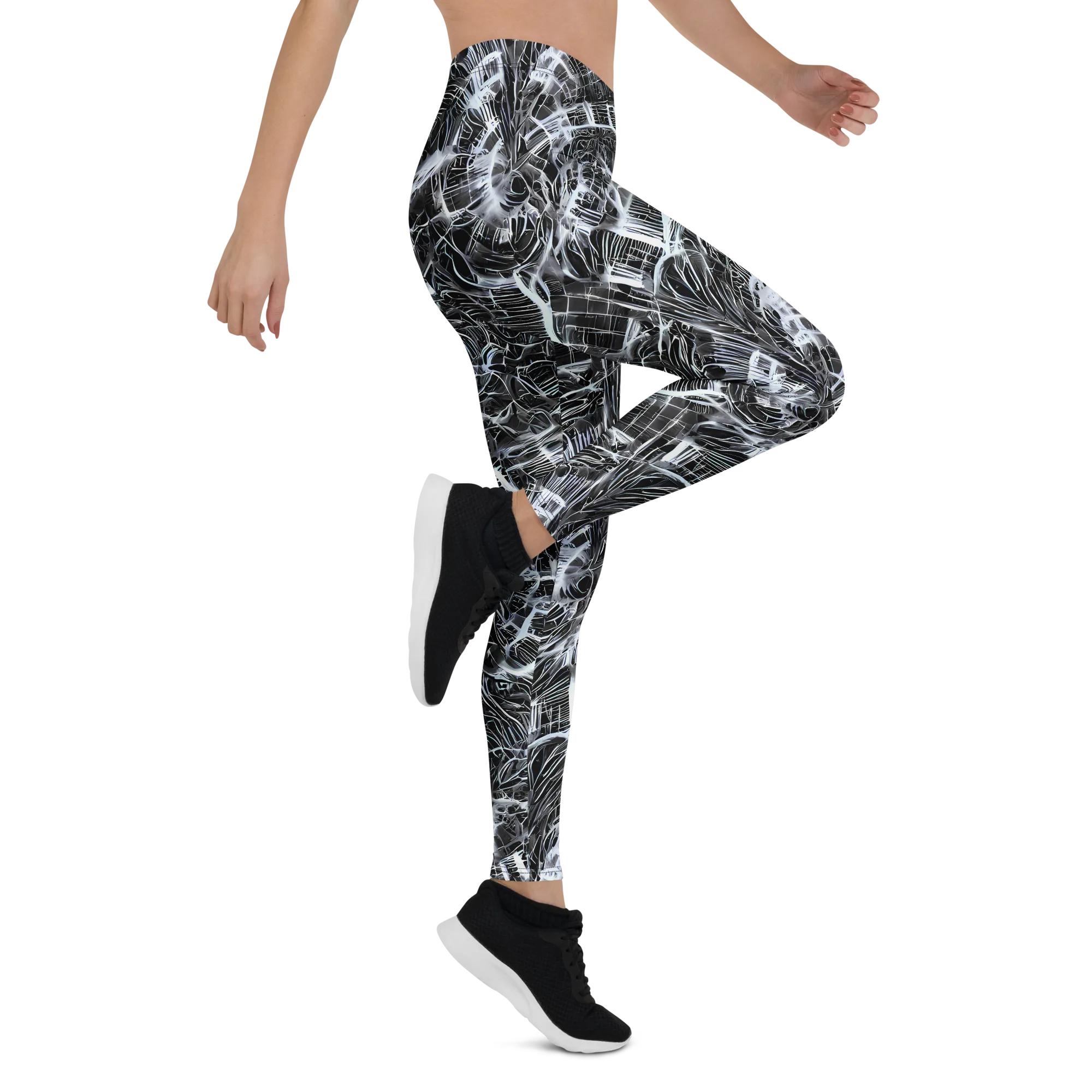 Silver Static on Leggings — Right