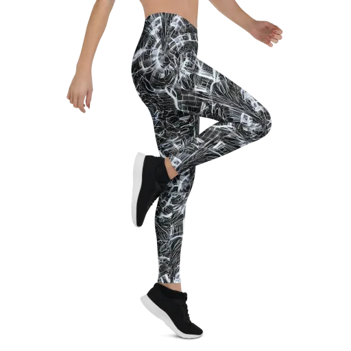 Silver Static on a Leggings