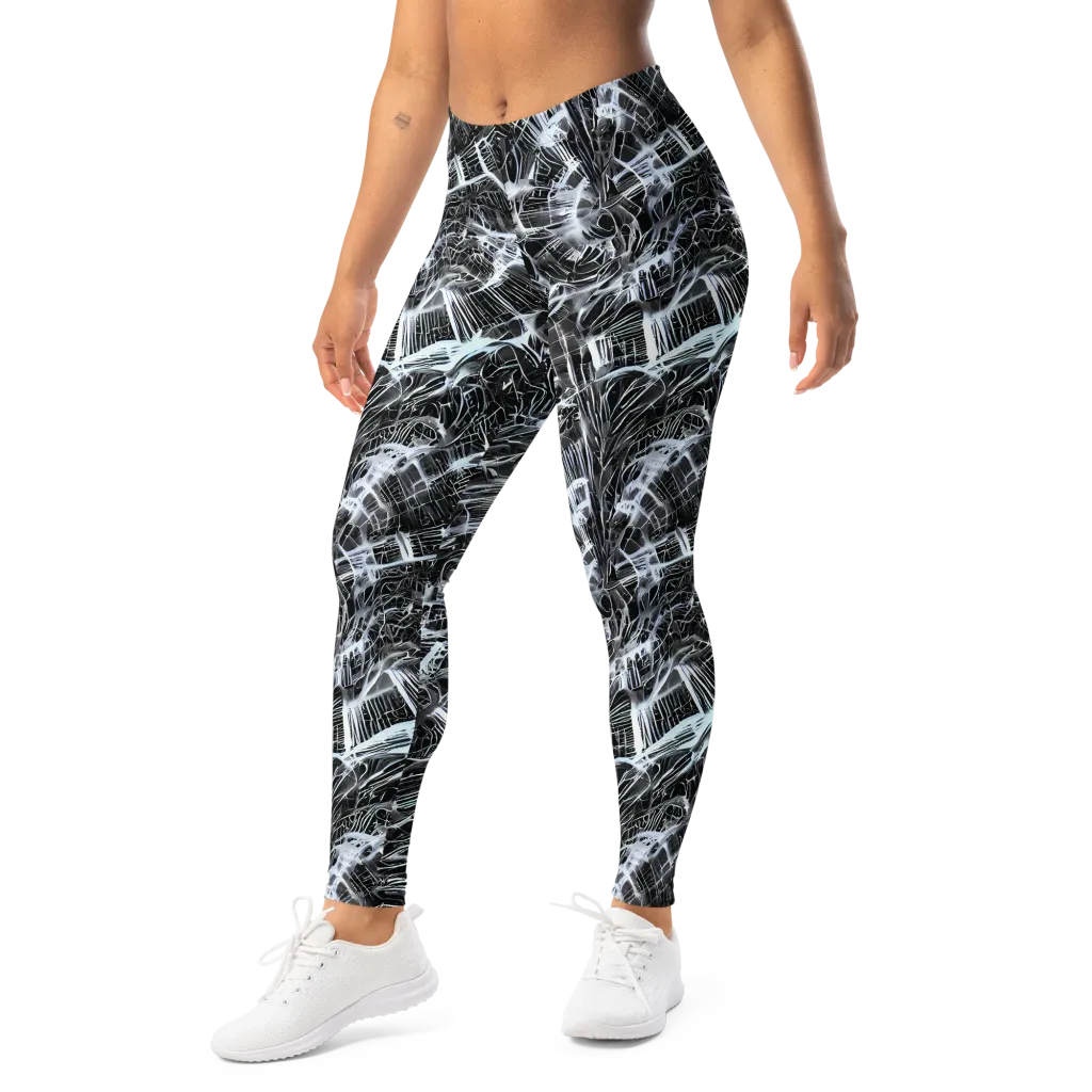Silver Static on Leggings — Left Front