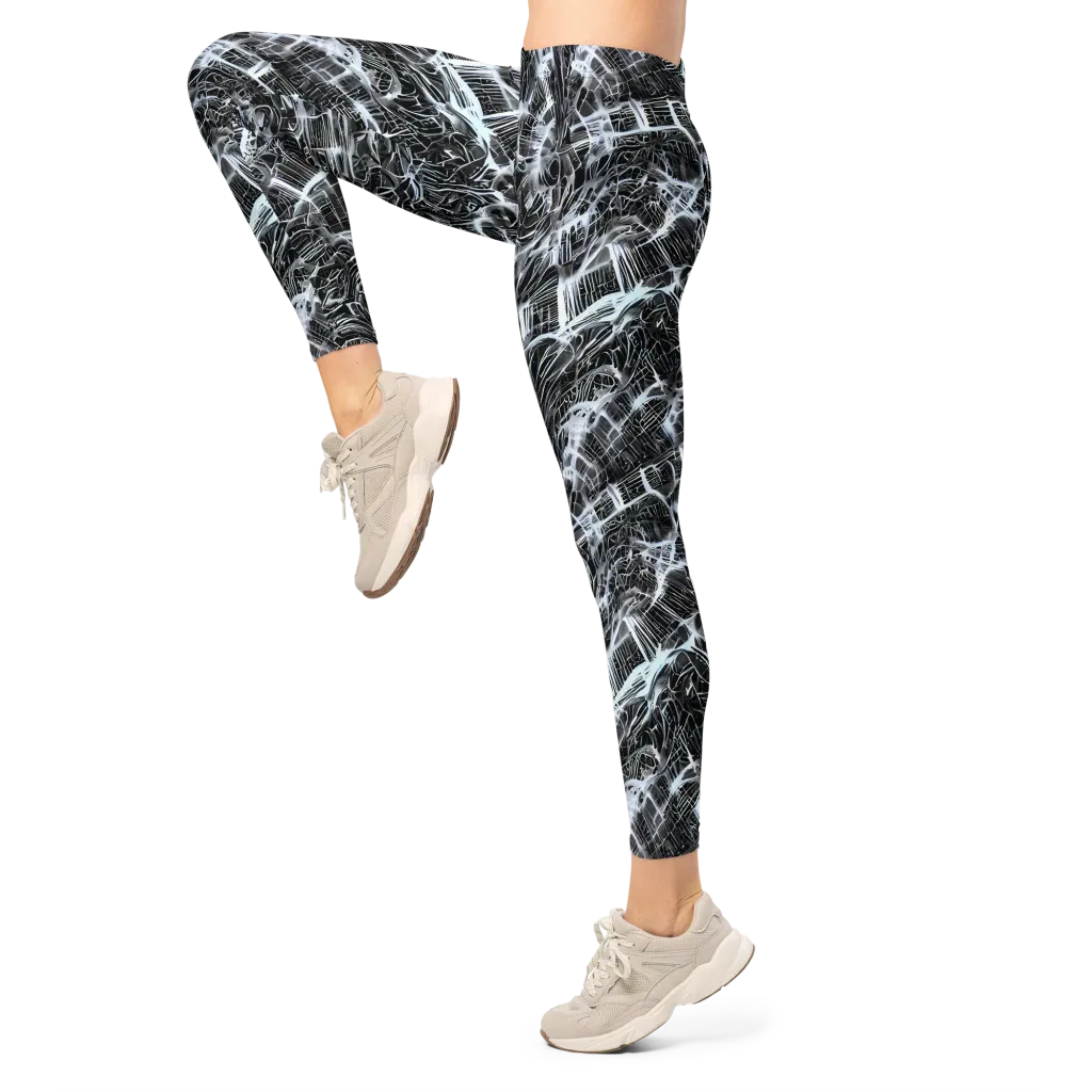 Silver Static on Leggings — Left
