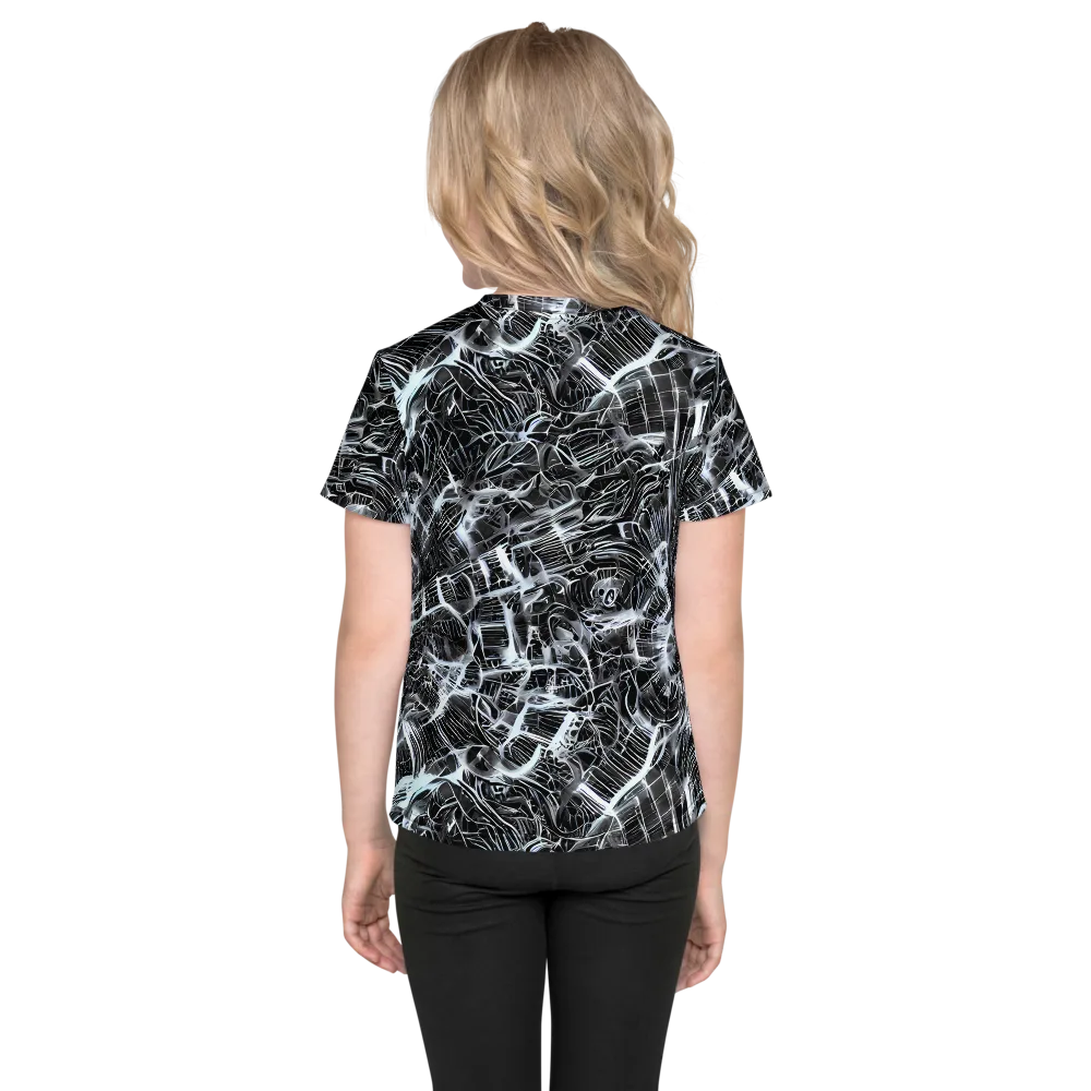 Silver Static on Kids Crew Neck T-Shirt — Back