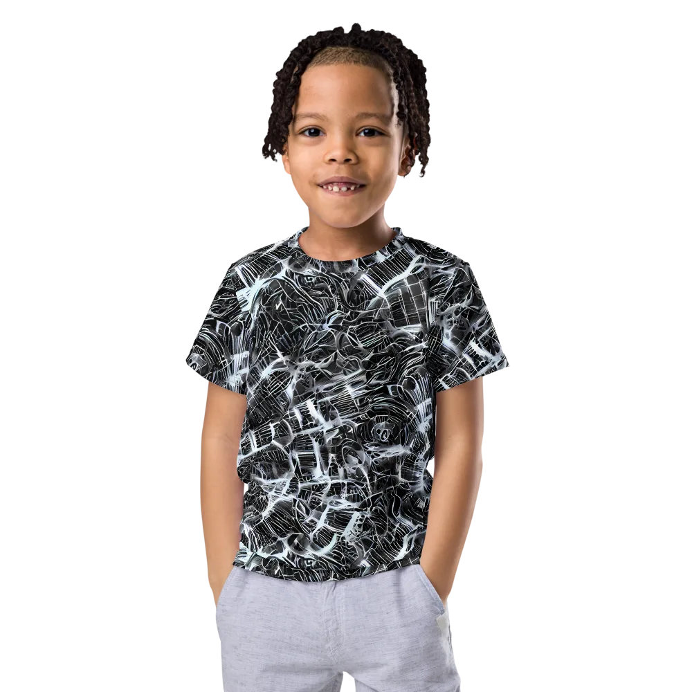 Silver Static on Kids Crew Neck T-Shirt — Front