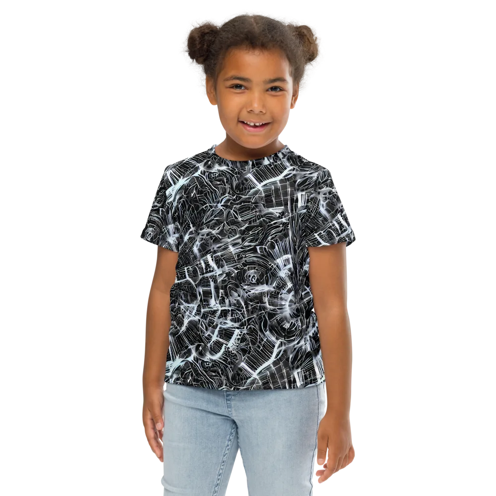 Silver Static on Kids Crew Neck T-Shirt — Front