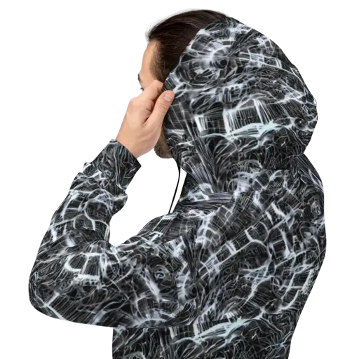 Silver Static on a Hoodie