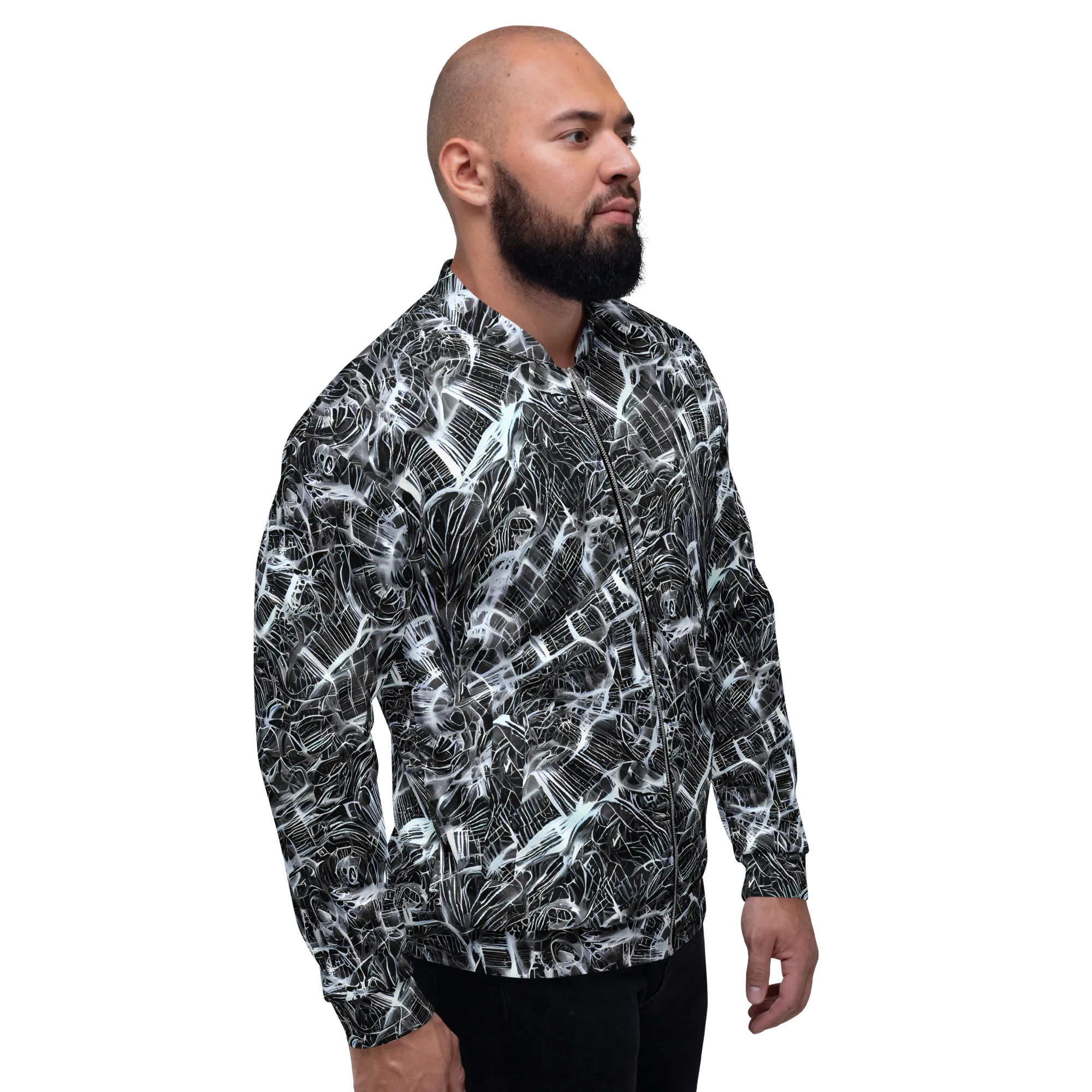Silver Static on Bomber Jacket — Right