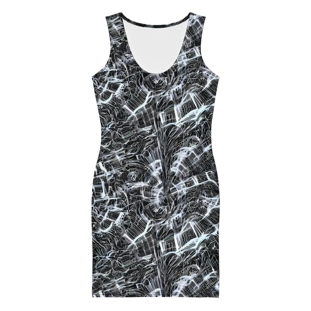Silver Static on Bodycon Dress — Front