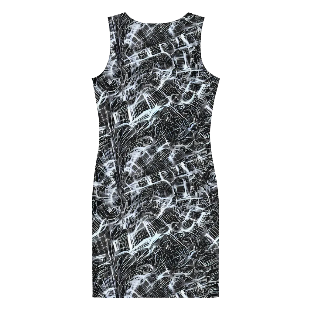 Silver Static on Bodycon Dress — Back