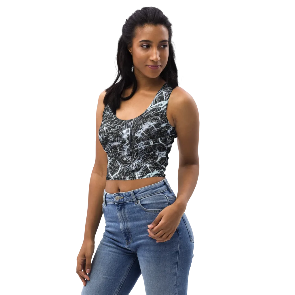 Silver Static on Crop Top — Left Front