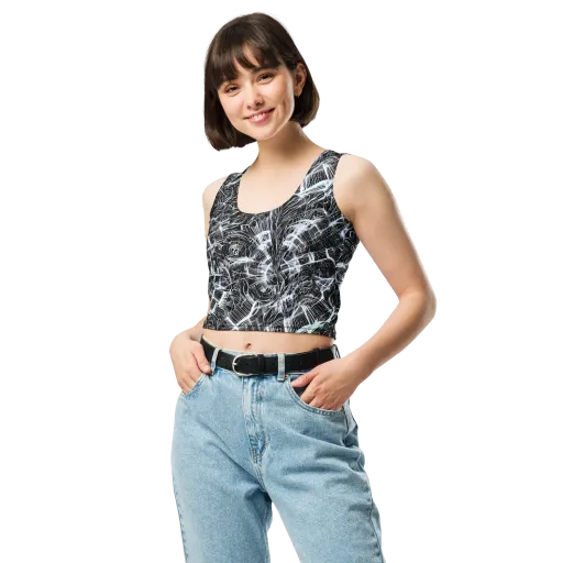 Silver Static on a Crop Top