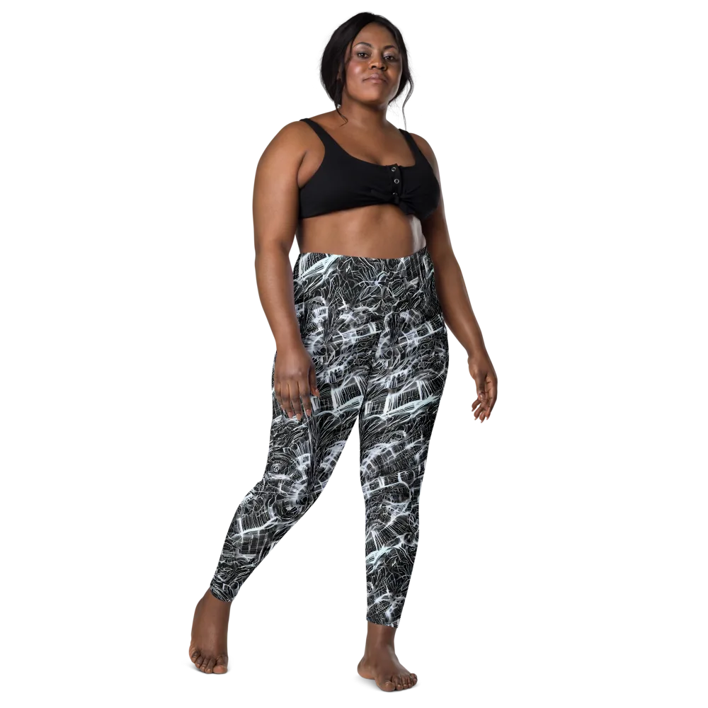Silver Static on Leggings with Pockets — Front