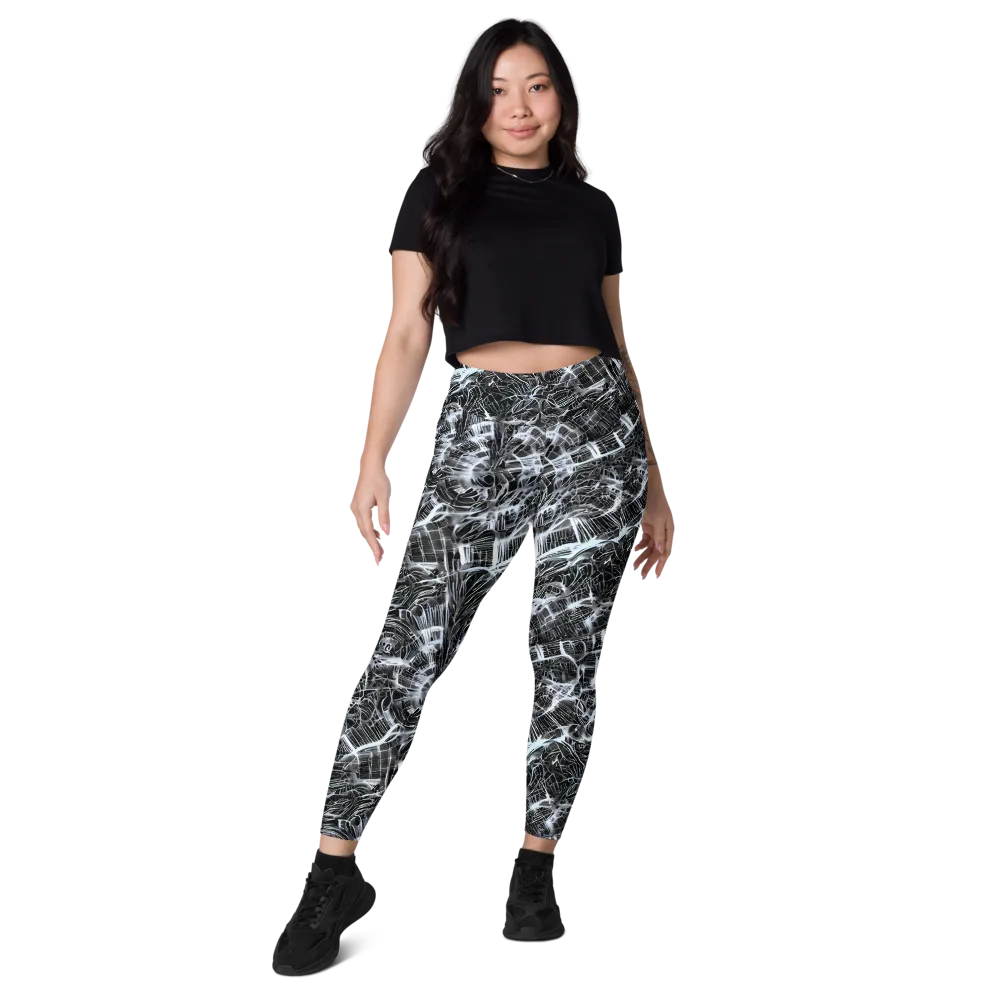 Silver Static on Leggings with Pockets — Front
