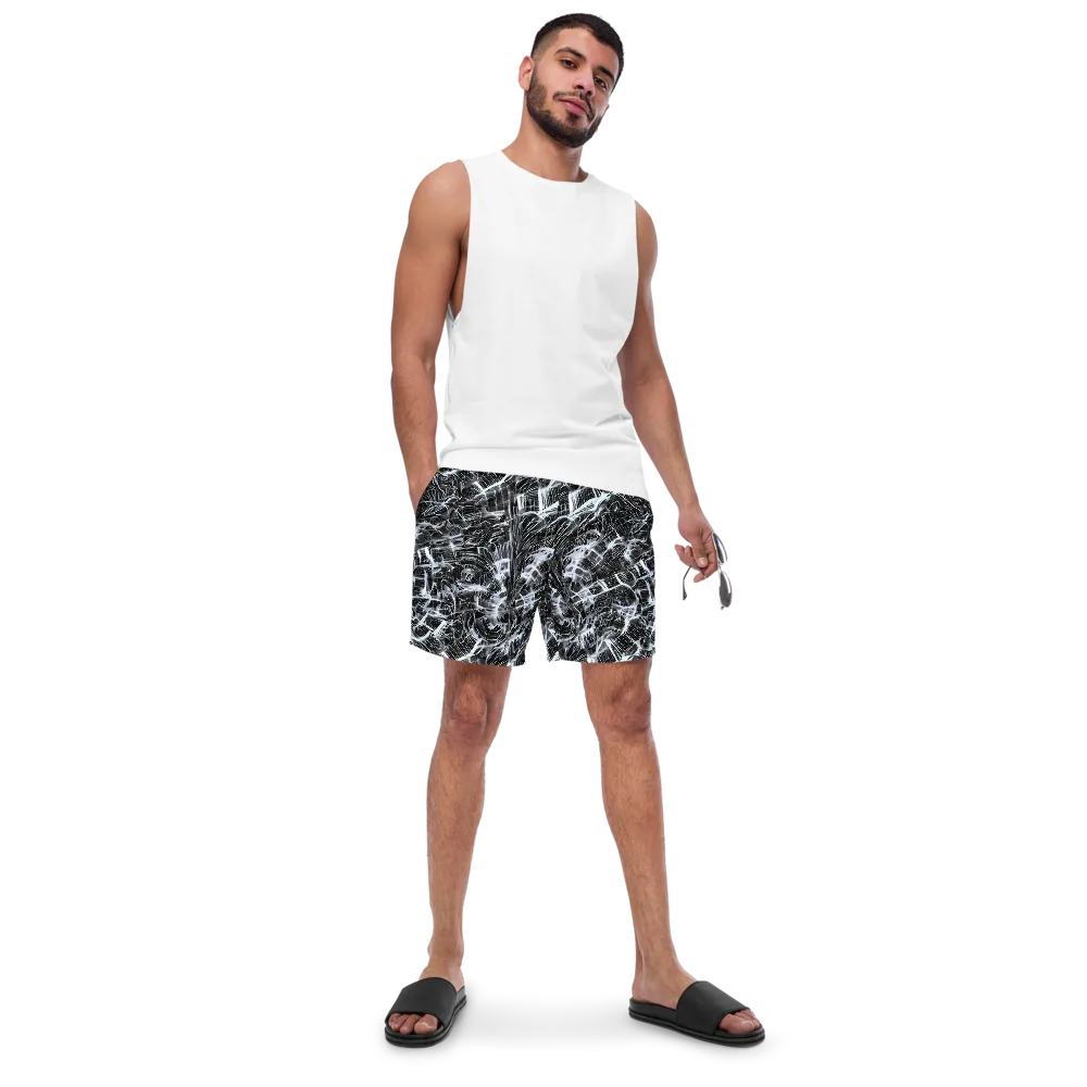 Silver Static on Swim Trunks — Front
