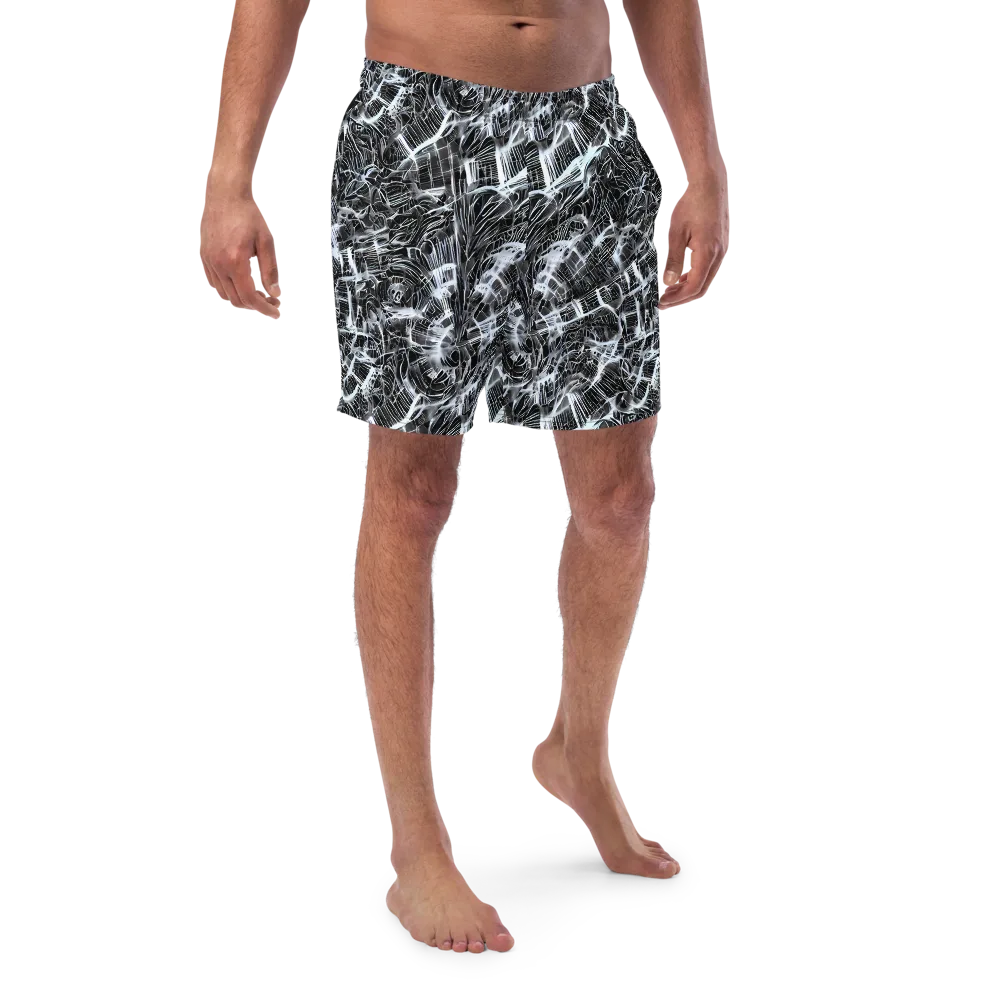 Silver Static on Swim Trunks — Front