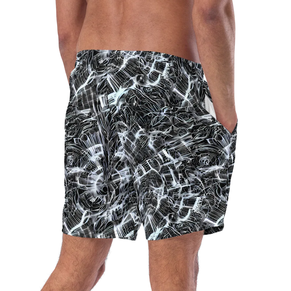 Silver Static on Swim Trunks — Right Back