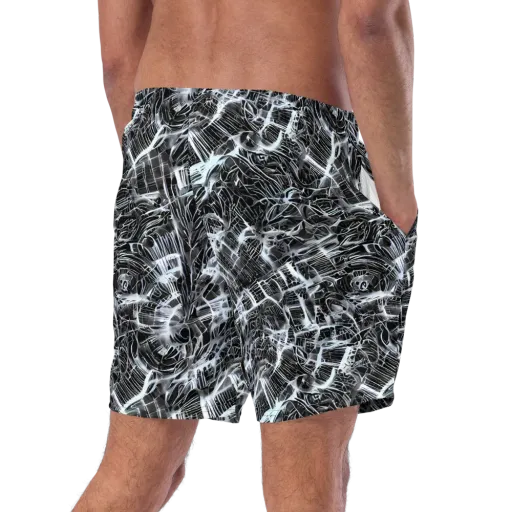 Silver Static on a Swim Trunks