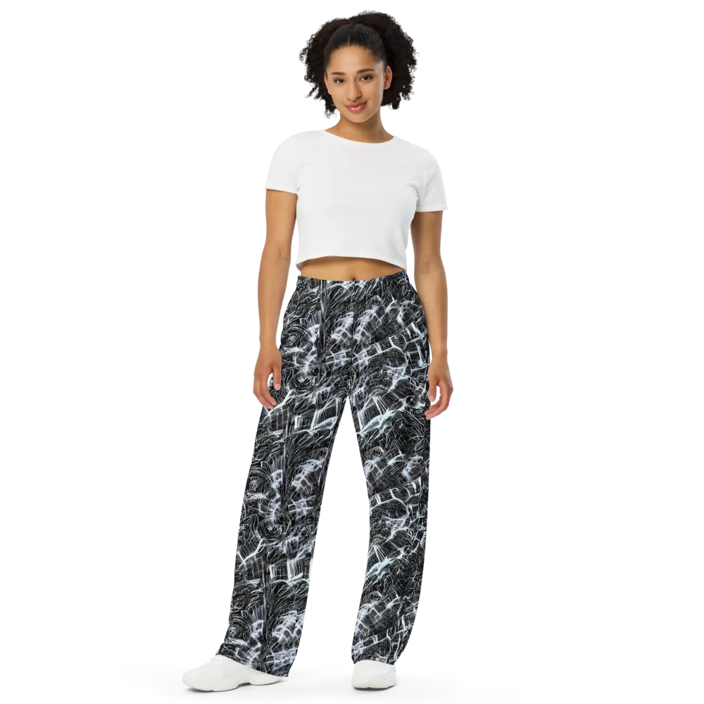 Silver Static on Wide-Leg Pants — Front