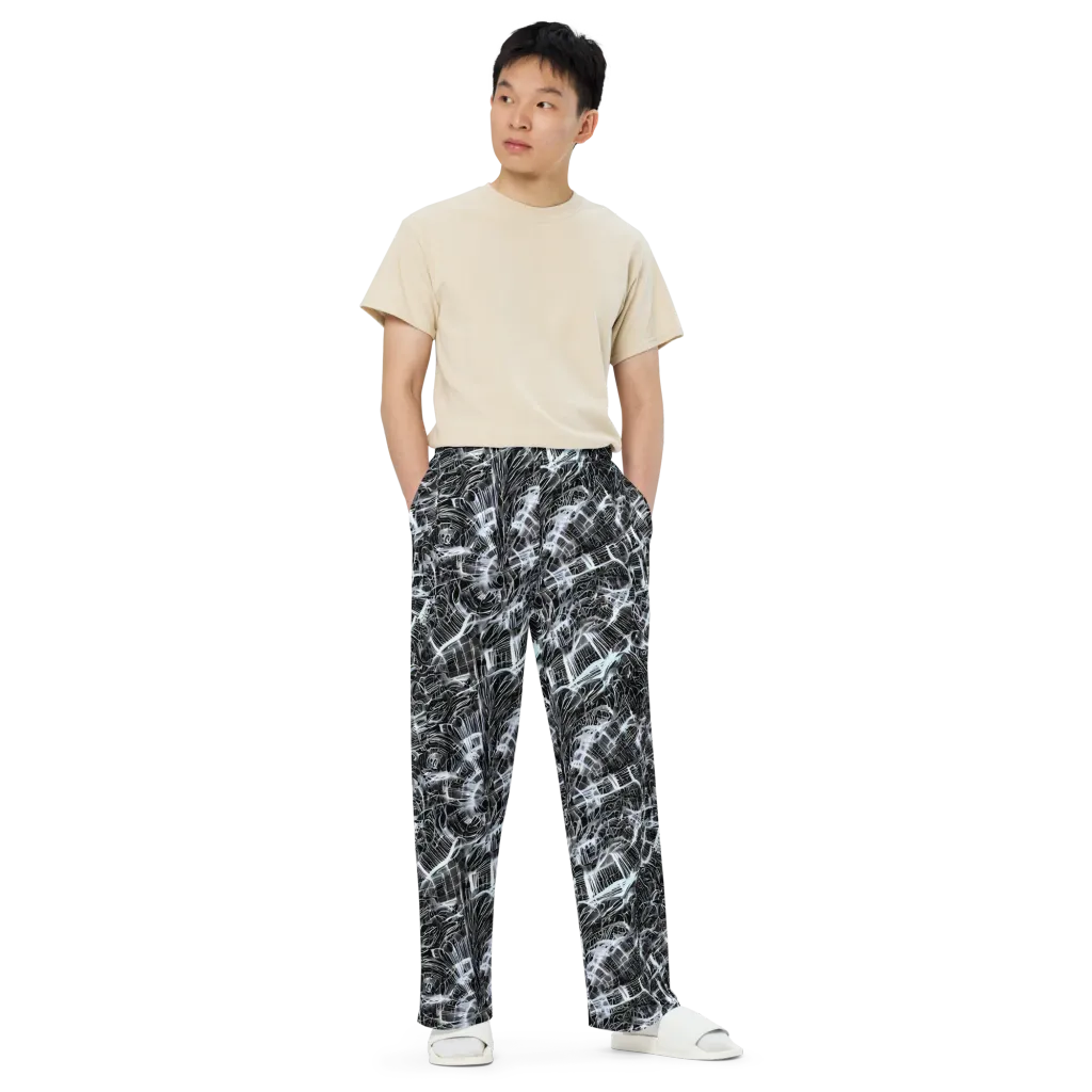 Silver Static on Wide-Leg Pants — Front
