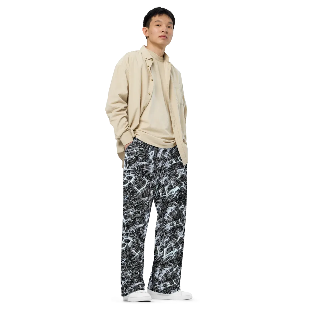 Silver Static on Wide-Leg Pants — Right Front