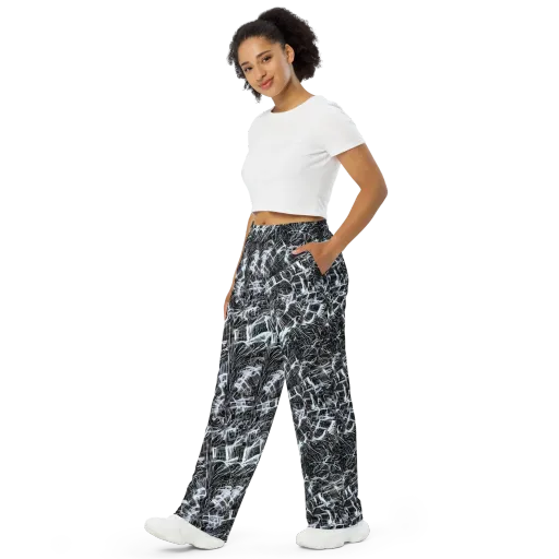 Silver Static on a Wide-Leg Pants