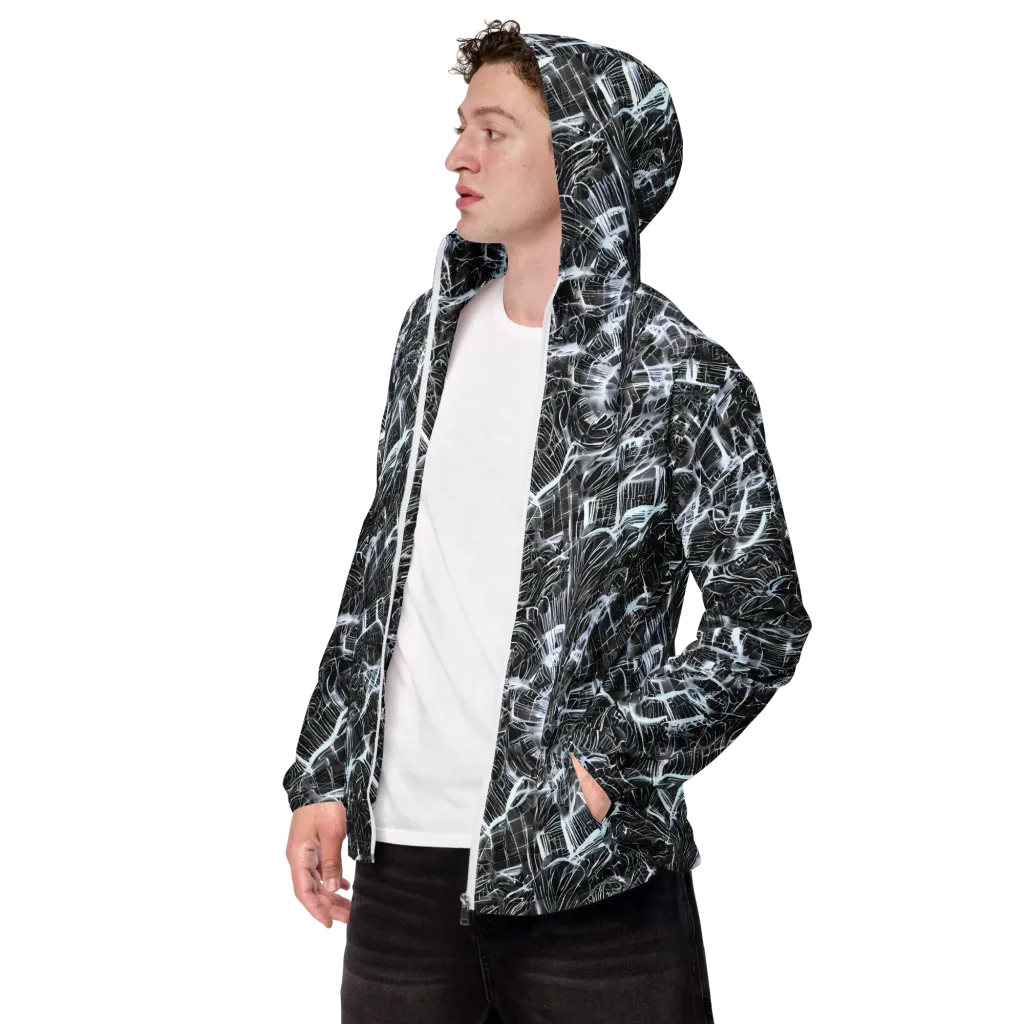 Silver Static on Men's Windbreaker — Left Front