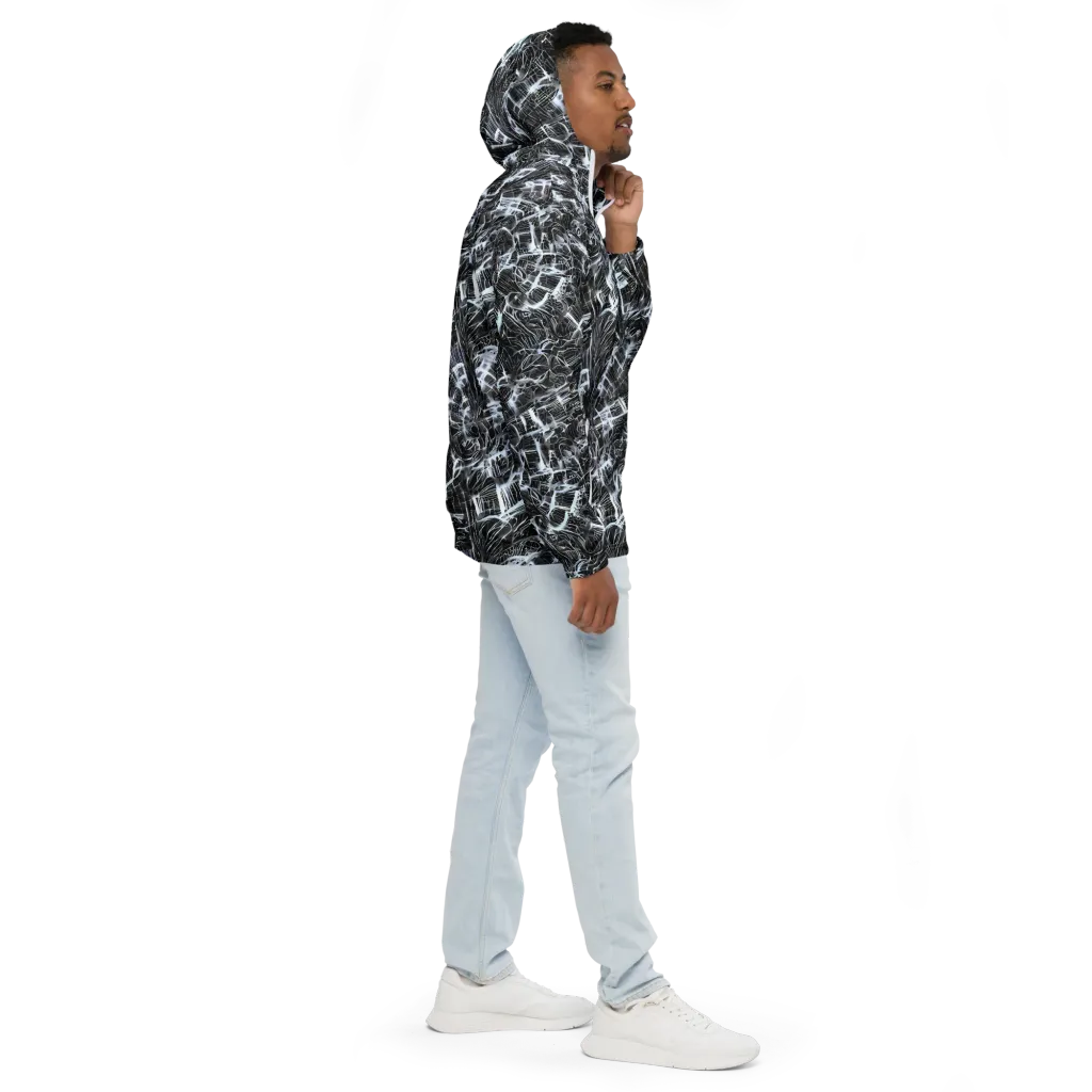 Silver Static on Men's Windbreaker — Right