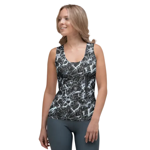 Silver Static on a Women's Tank Top