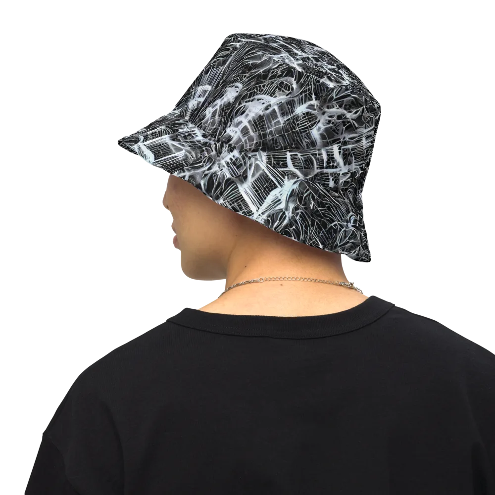 Silver Static on Reversible Bucket Hat — Back Inside
