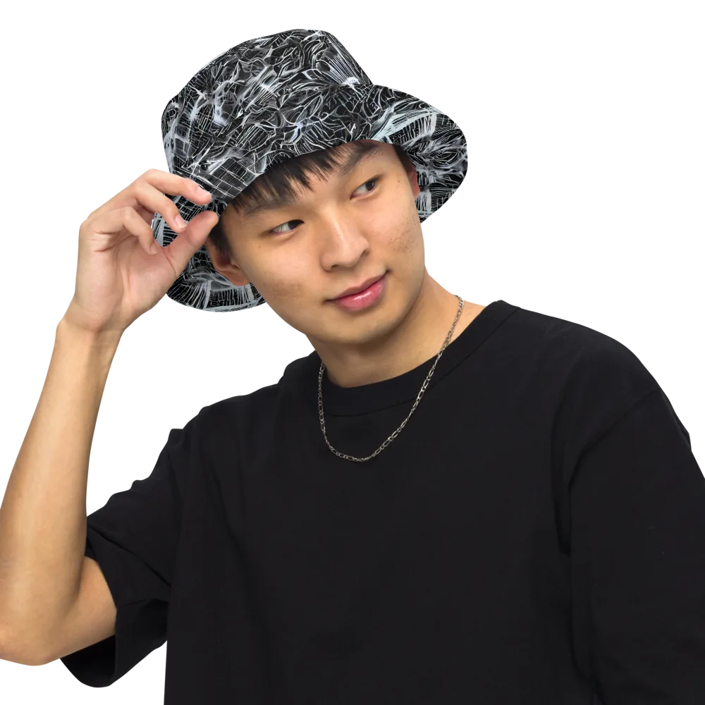 Silver Static on Reversible Bucket Hat — Front Inside