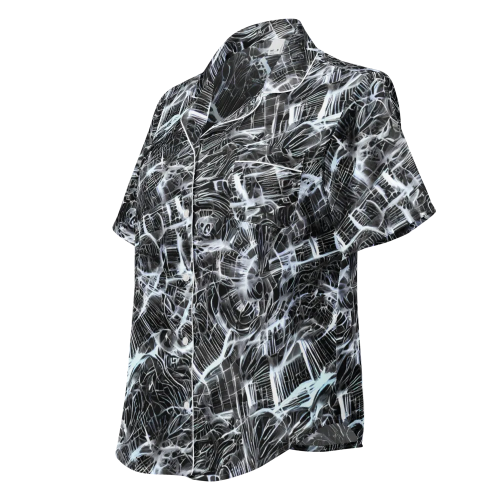 Silver Static on Women's Short Sleeve Pajama Top — Left Front