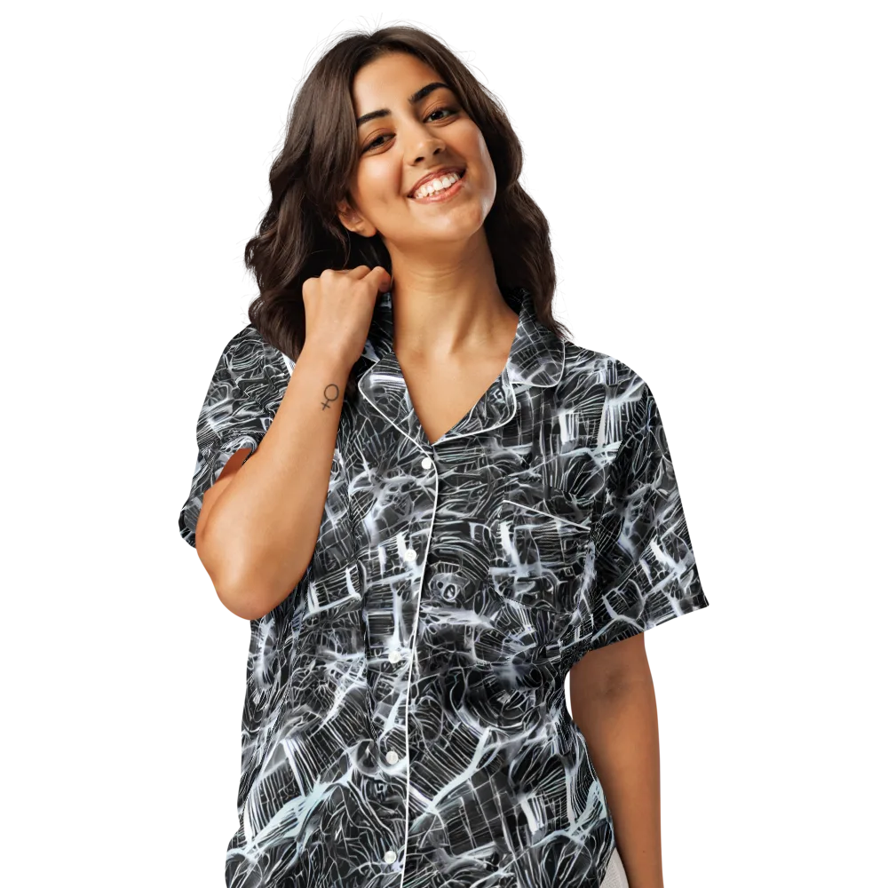 Silver Static on Women's Short Sleeve Pajama Top — Front