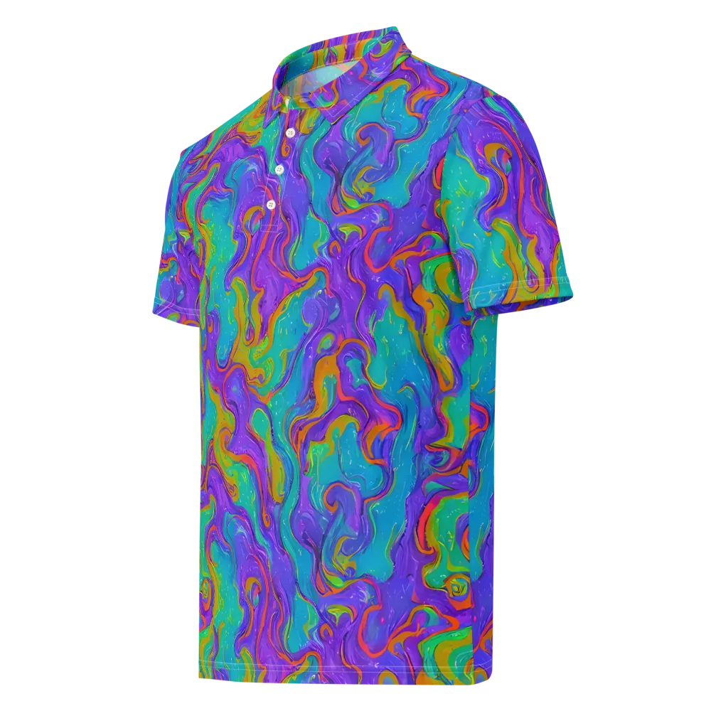 Aurora Fever on Men's Slim Fit Polo Shirt — Left Front