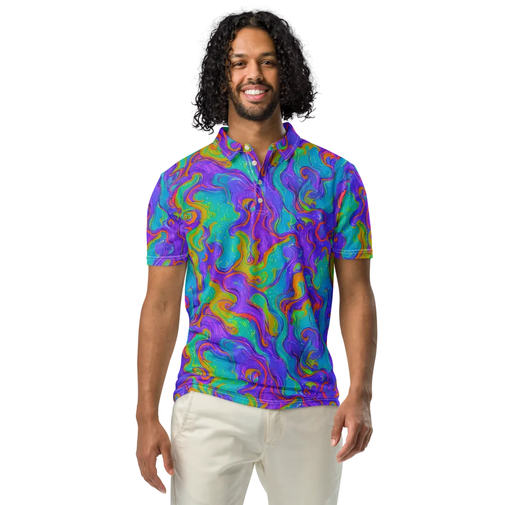 Aurora Fever on Men's Slim Fit Polo Shirt — Front