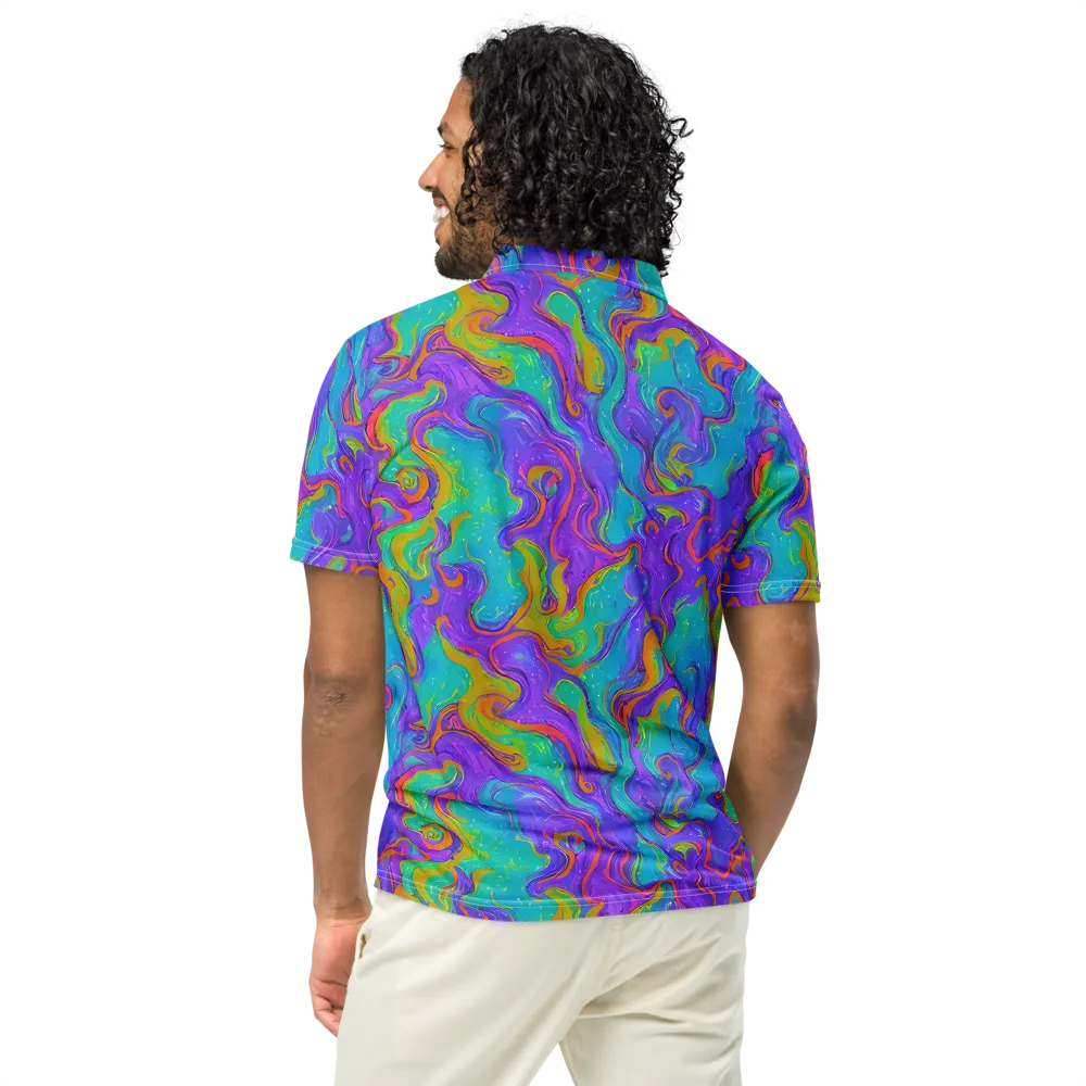 Aurora Fever on Men's Slim Fit Polo Shirt — Back