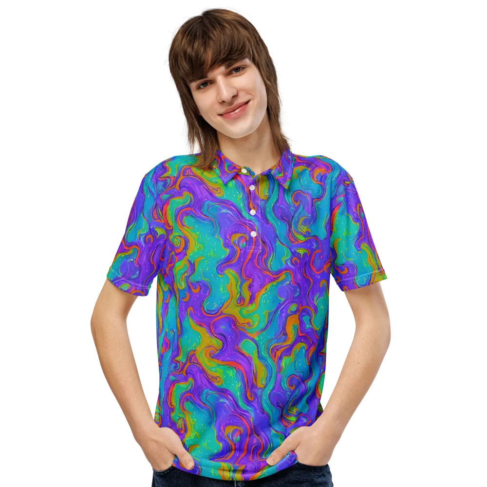 Aurora Fever on Men's Slim Fit Polo Shirt — Front
