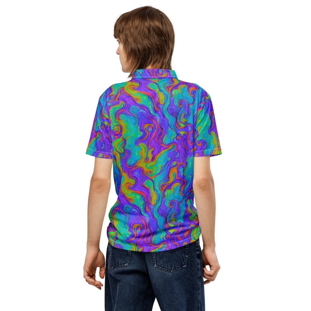 Aurora Fever on Men's Slim Fit Polo Shirt — Back