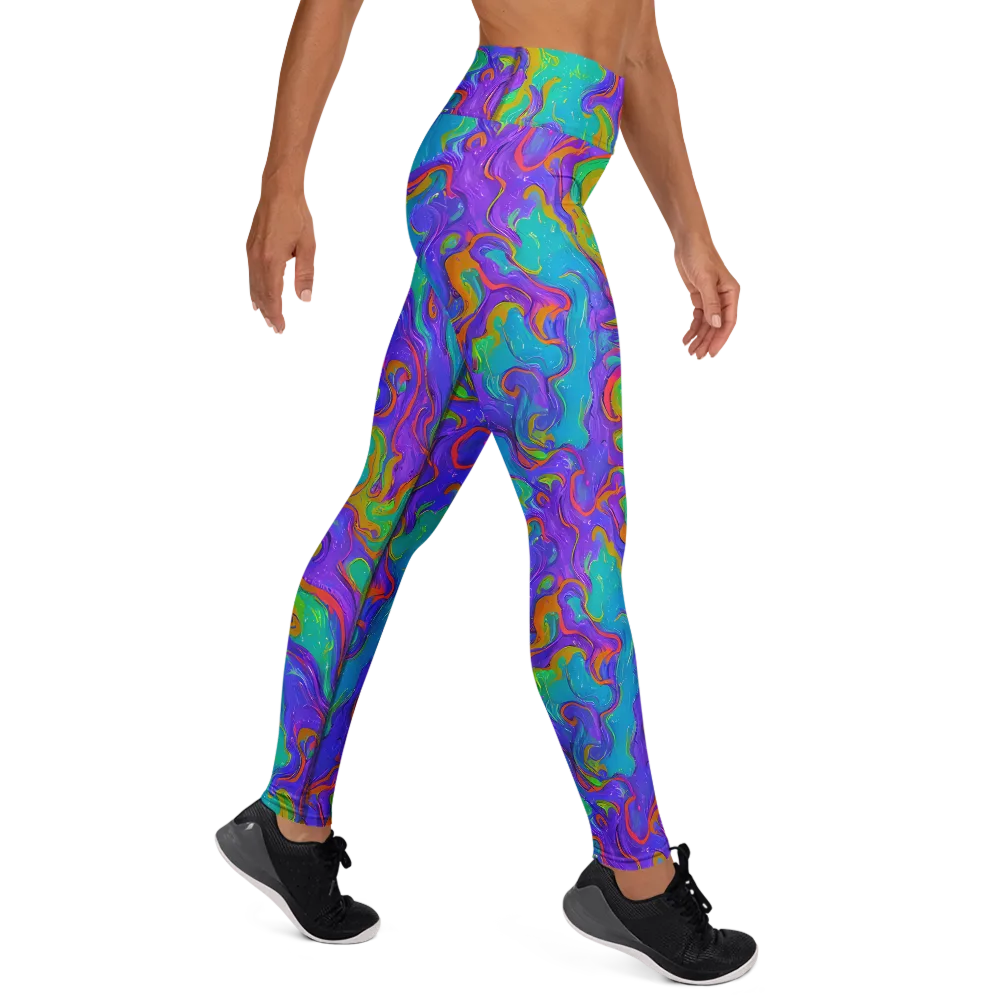 Aurora Fever on Yoga Leggings — Right
