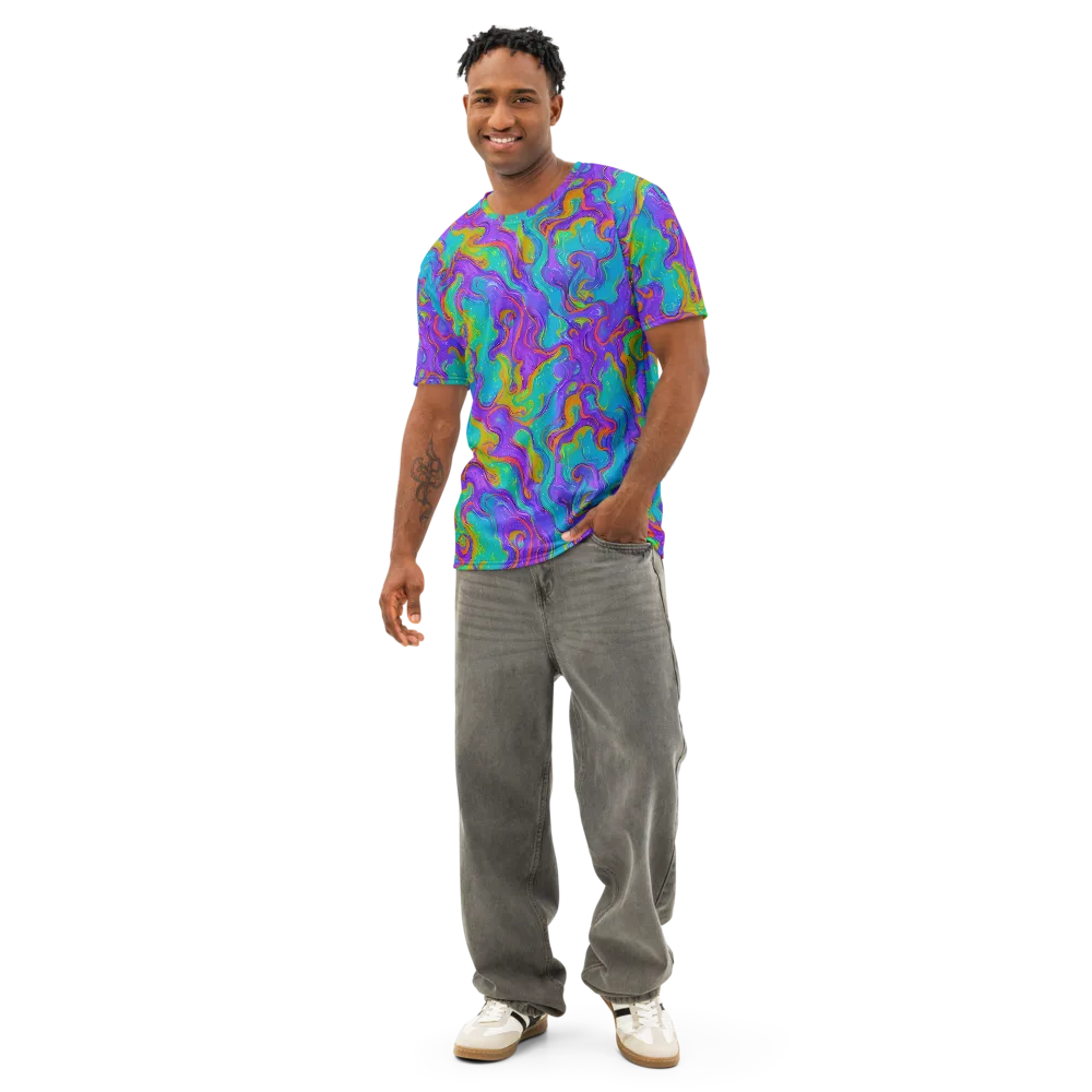 Aurora Fever on Men's Cotton Crew Neck T-Shirt — Front