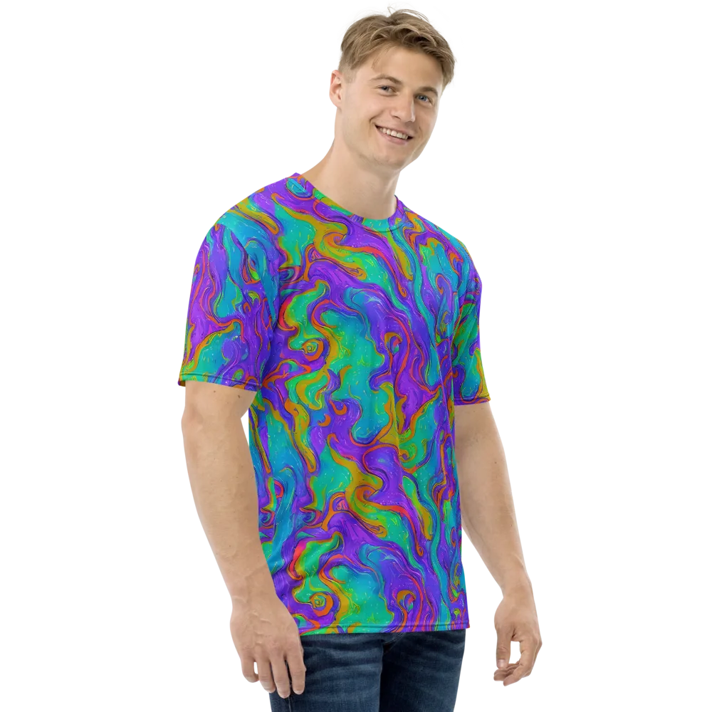 Aurora Fever on Men's Crew Neck T-Shirt — Right