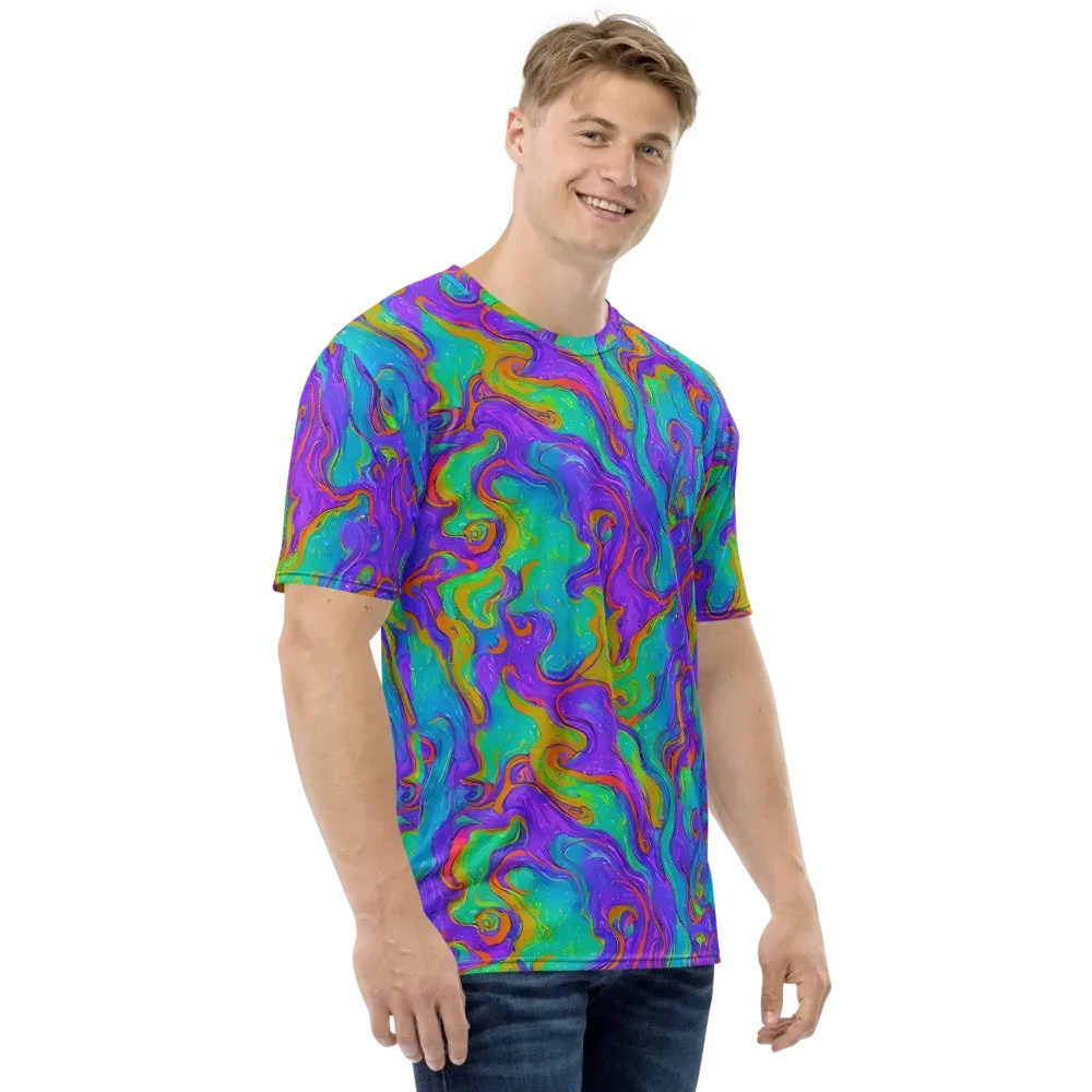 Aurora Fever on Men's Crew Neck T-Shirt — Right