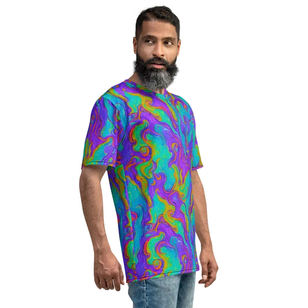 Aurora Fever on Men's Crew Neck T-Shirt — Right