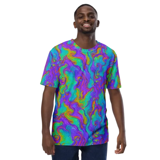 Aurora Fever on a Men's Crew Neck T-Shirt