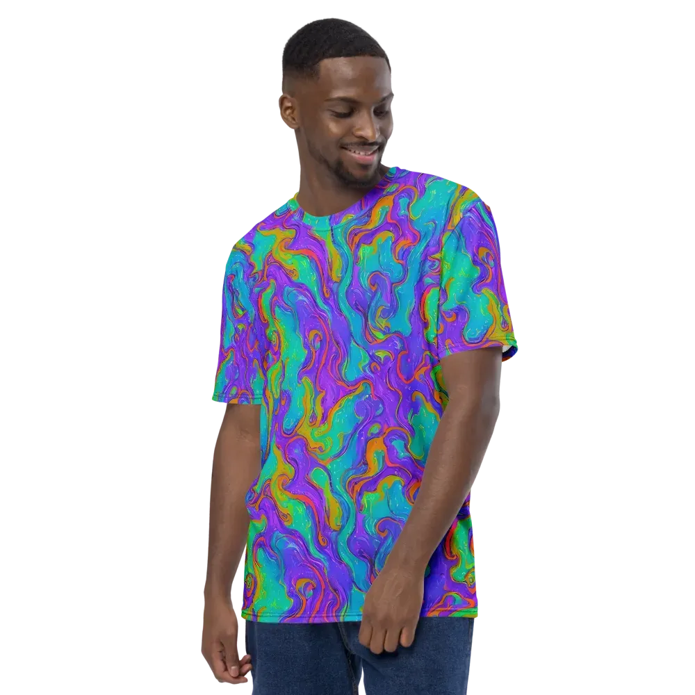 Aurora Fever on Men's Crew Neck T-Shirt — Left