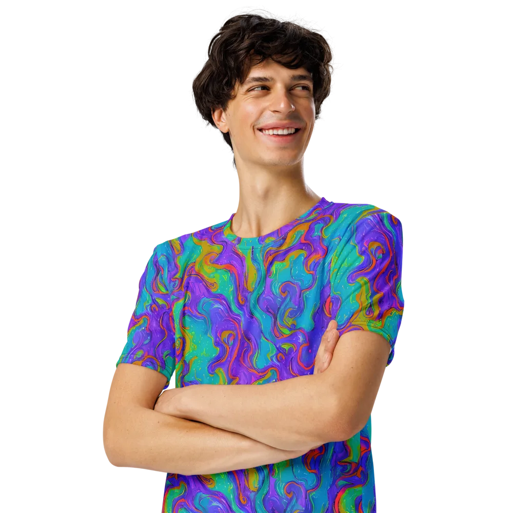 Aurora Fever on Men's Crew Neck T-Shirt — Left Front